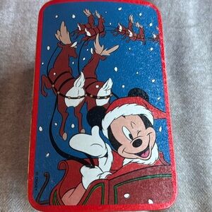 Disney Mickey Mouse & Friends Christmas Removable Top Tin vintage‎